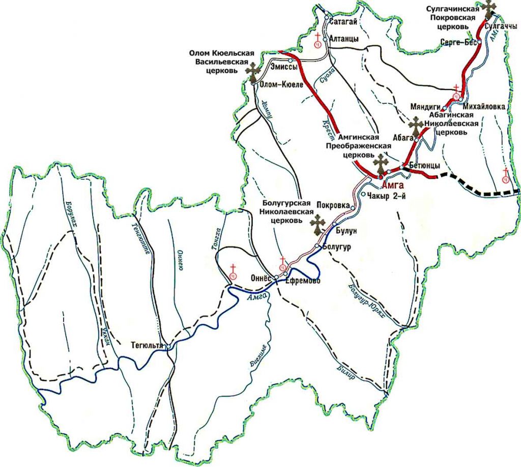 Контурная карта Амгинского улуса